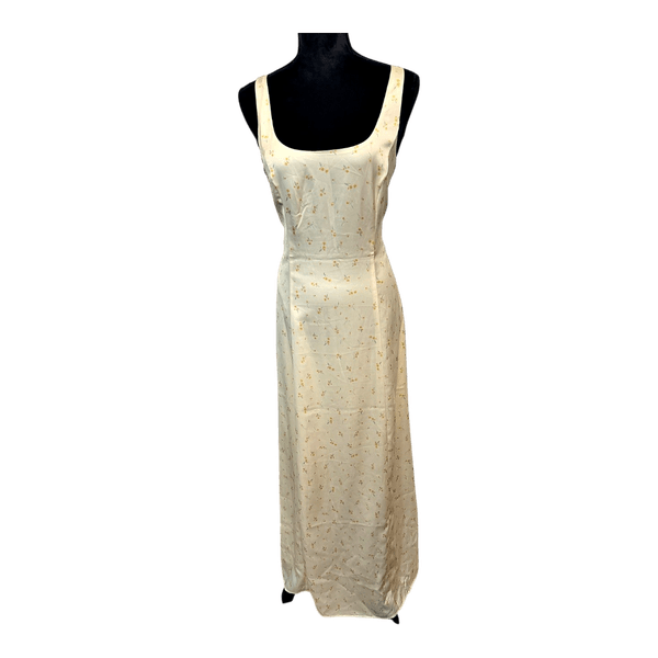 Cream floral midi dress