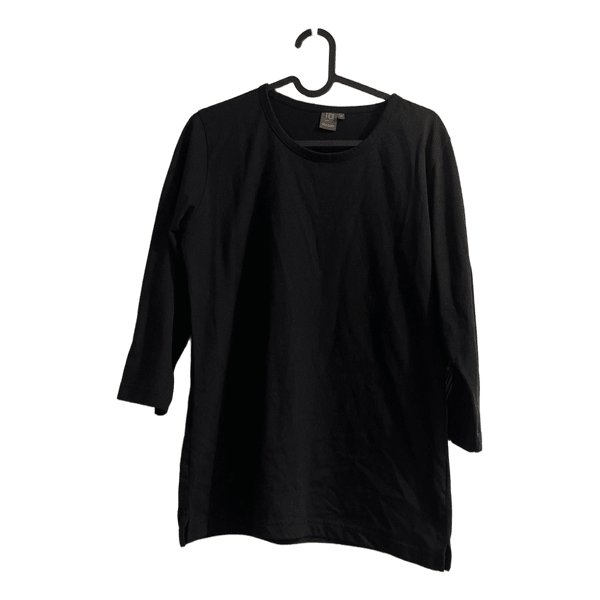 Sort langærmet t-shirt