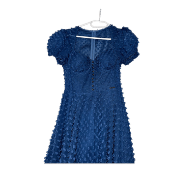Blue textured midi dress