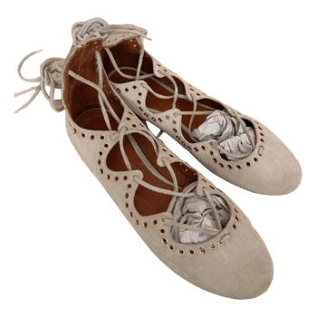 suede lace-up flats