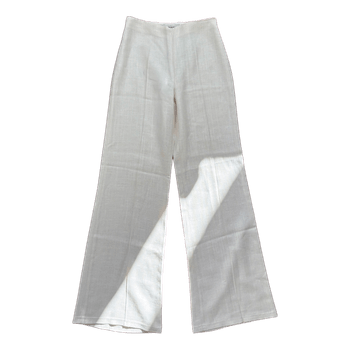 White wide leg trousers