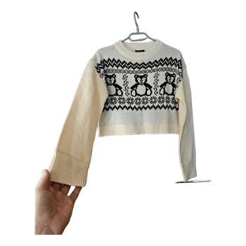 Boohoo bear pattern sweater