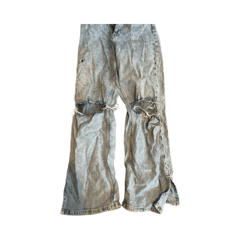 Ripped acid-wash jeans