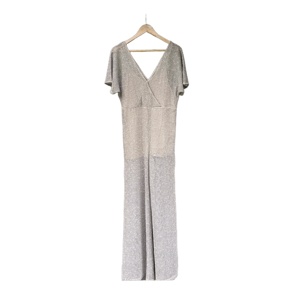 Beige crochet jumpsuit