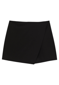 Mottled black a-line skirt