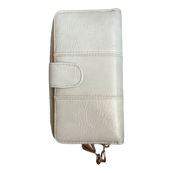 White textured wallet