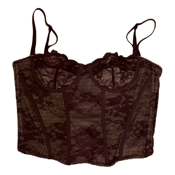 Burgundy lace corset top