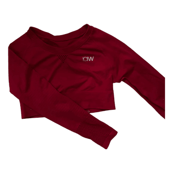 Red cropped long sleeve