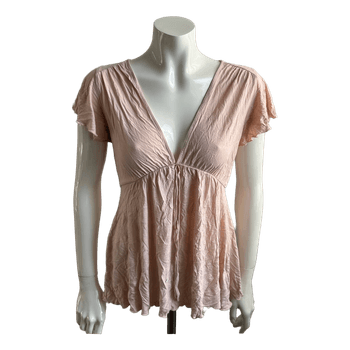 Pink v-neck blouse