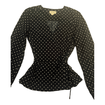 Black polka dot blouse