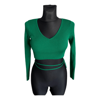 Green Zara crop top
