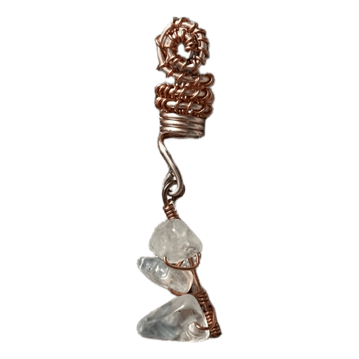 Wire wrapped crystal hair charm
