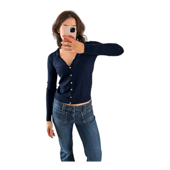 Navy ribbed cardigan