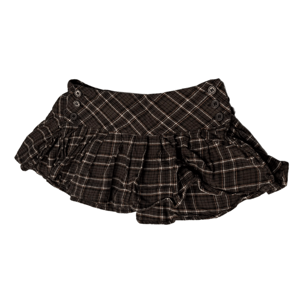 Brown plaid mini skirt