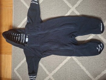 Navy fleece baby overall