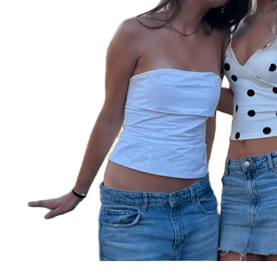 White strapless top