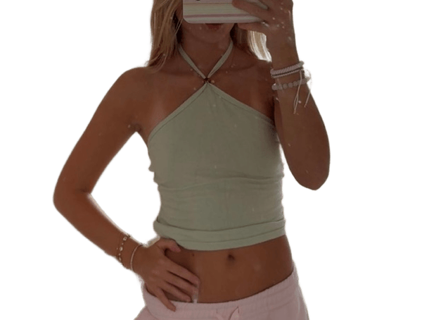 Grøn halterneck top