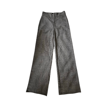 Harmaat ruudulliset suorat housut