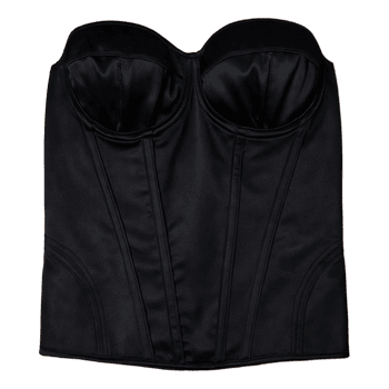 Black satin corset