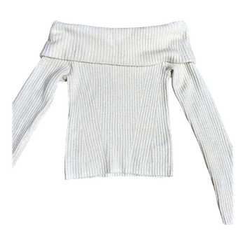 White off-shoulder sweater