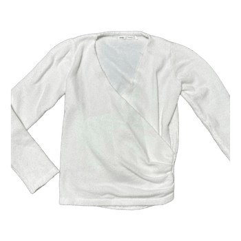 White knit wrap top