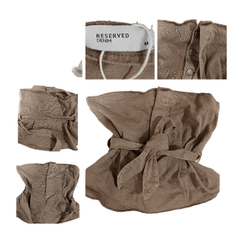 Brown denim wrap top