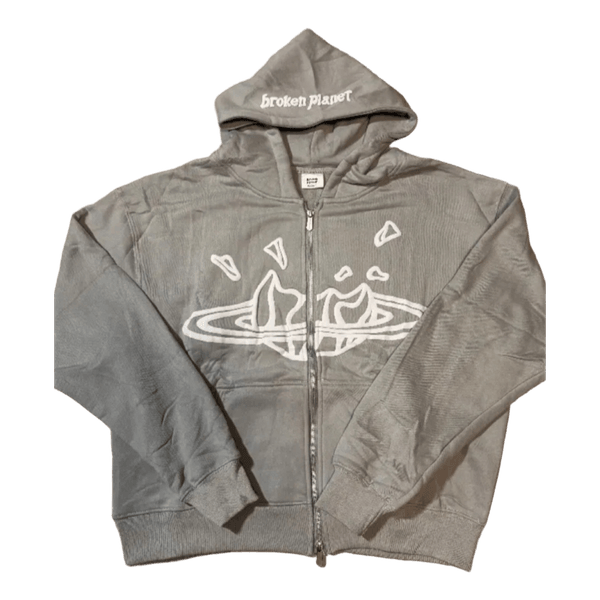 Broken Planet grey zip hoodie