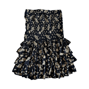 Kuviollinen musta mekko koossa M/L