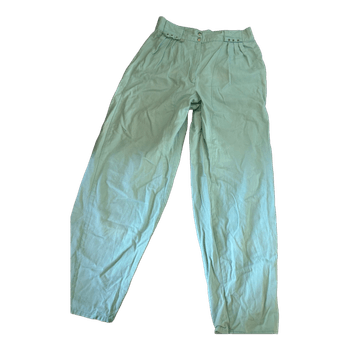 Mintinvihreät korkeavyötäröiset housut