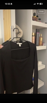 H&M black square-neck top