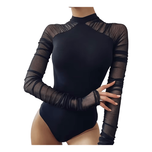 Black mesh bodysuit