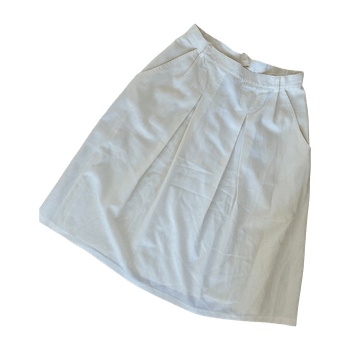 Vintage white pleated midi skirt