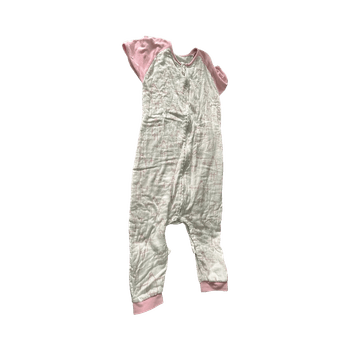 White and pink baby sleepsuit