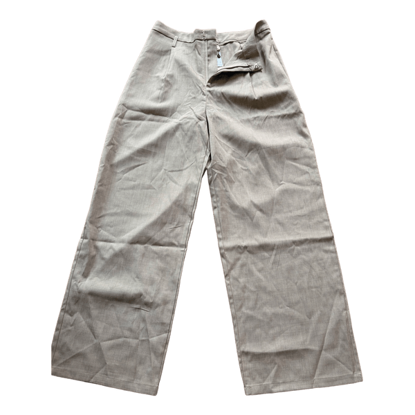 Beige wide leg trousers