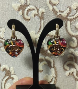 Chanel heart earrings