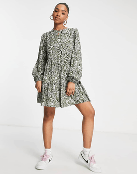 Tiered mini smock dress