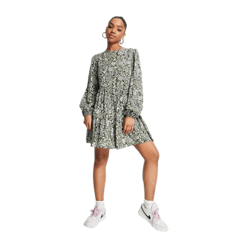 Tiered mini smock dress