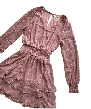 Pink ruffled dress