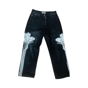 Black wide-leg jeans