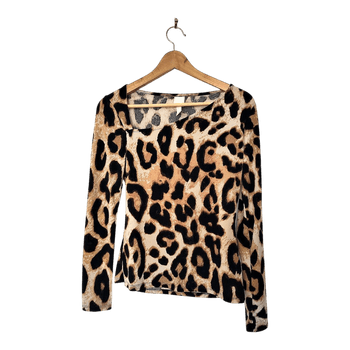 Asymmetrical leopard top