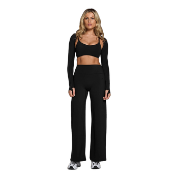 Black wide leg leggings