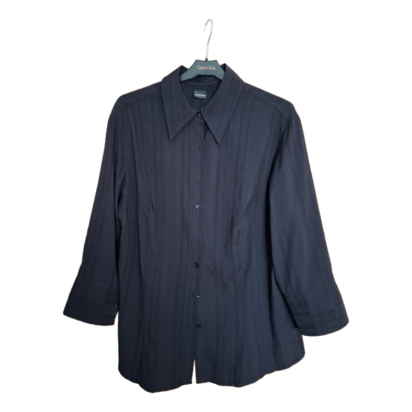 Black viscose blend blouse Protten, EU 48 / Must viskoosisegune pluus Protten, EU 48