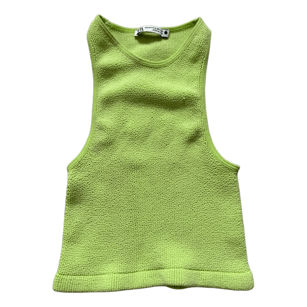 Green textured tank top