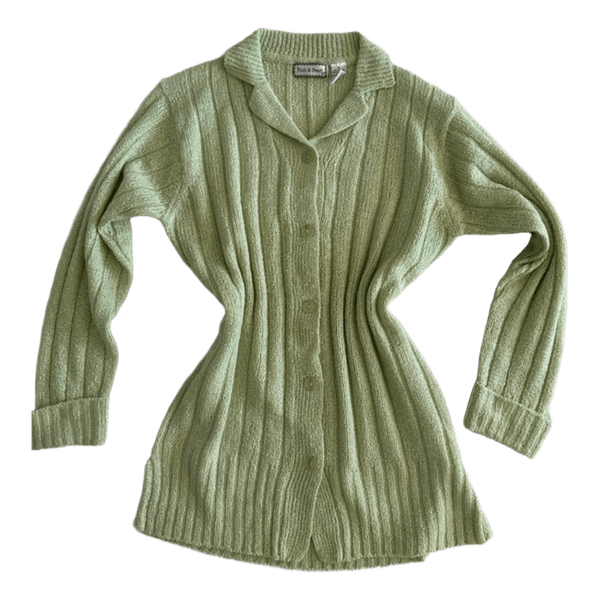 Knit & Pearl Green knit cardigan