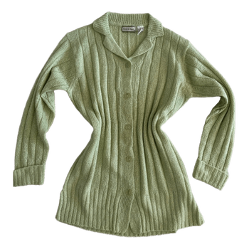 Knit & Pearl Green knit cardigan