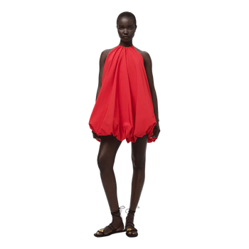 Red balloon mini dress