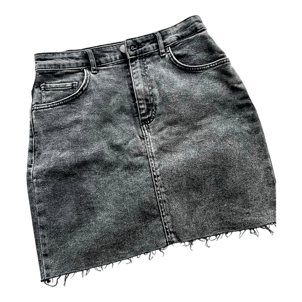 Grey denim mini skirt