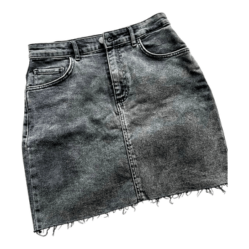 Grey denim mini skirt