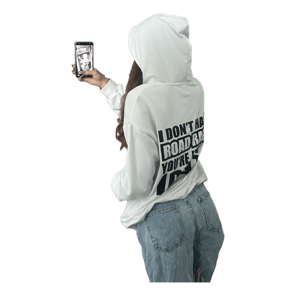 White graphic print hoodie