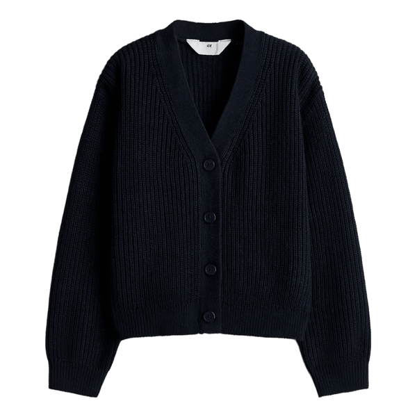 Ribstrikket cardigan